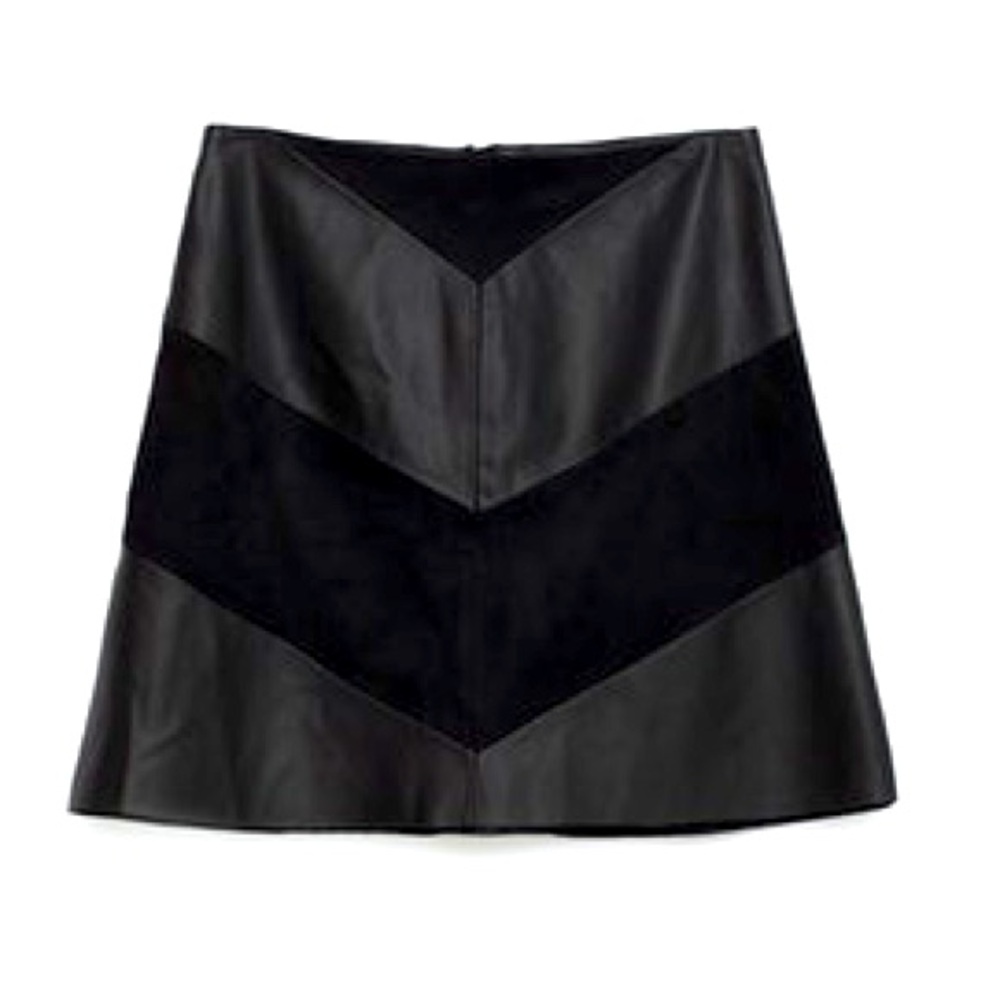 Zara Faux leather and suede skirt